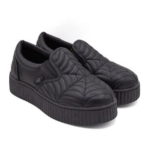 Strange Cvlt Blackout Slypt Web Creeper Slip Ons Ladies size 10
